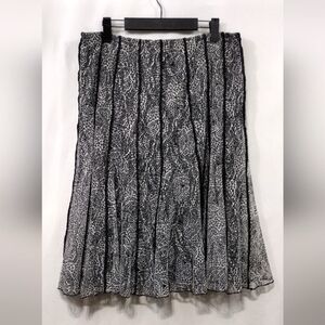 Coldwater Creek Floral A-line Skirt Women's M Black Bobo Retro 90s Y2K